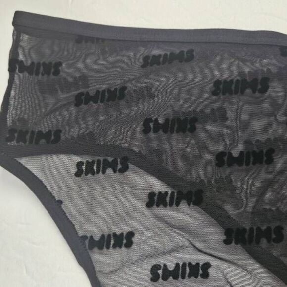 SKIMS FLOCKED LOGO BIKINI PANTY NWT - Picture 8 of 10